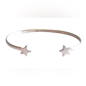 Star Cuff Silver Bangle Bracelet